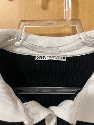 Polo Zara Negro y Blanco