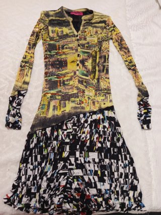 Vestido Manga Larga Estampado