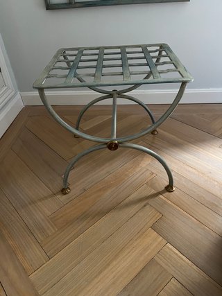 Banco Roche Bobois Hierro y Tela Vintage