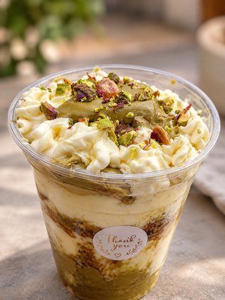 Vasito de Cinnamon Roll con topping
