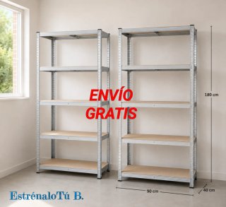 (ENVÍO GRATIS) 2 Estanterías Metálicas