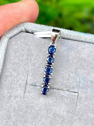 Colgante Zafiros Azules Naturales Plata 925