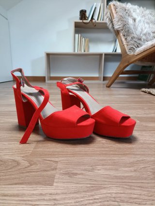Sandalias de Plataforma Rojas