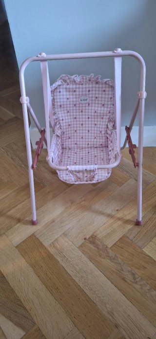 Columpio para muñecas rosa