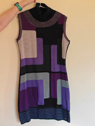 Vestido de punto estampado geométrico