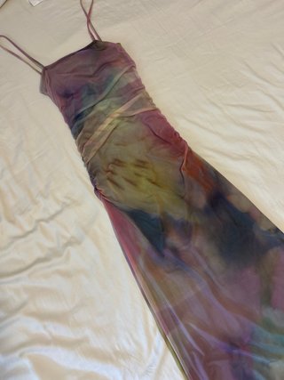Vestido Tie-Dye Morado y Amarillo Pull&Bear