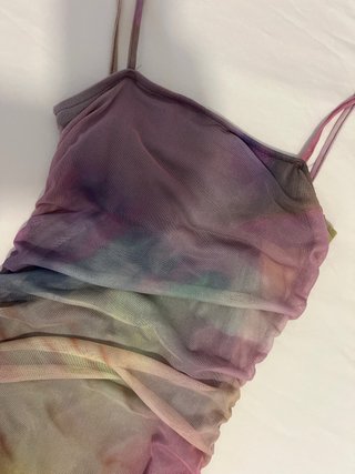 Vestido Tie-Dye Morado y Amarillo Pull&Bear