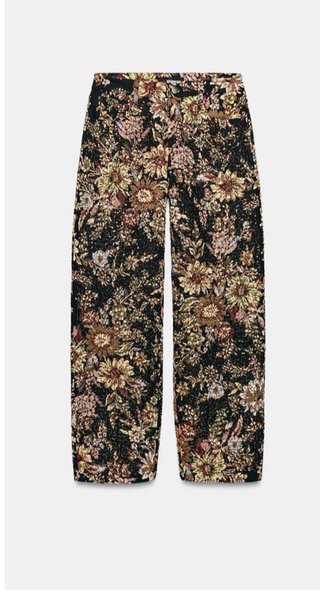 Pantalón Zara Flores y Abalorios Talla M