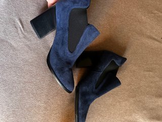 Botines de tacón azul marino