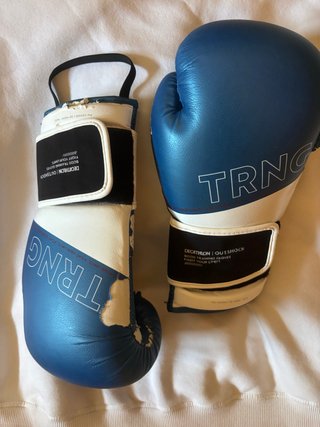 Guantes Boxeo Decathlon TRNG Azul/Blanco