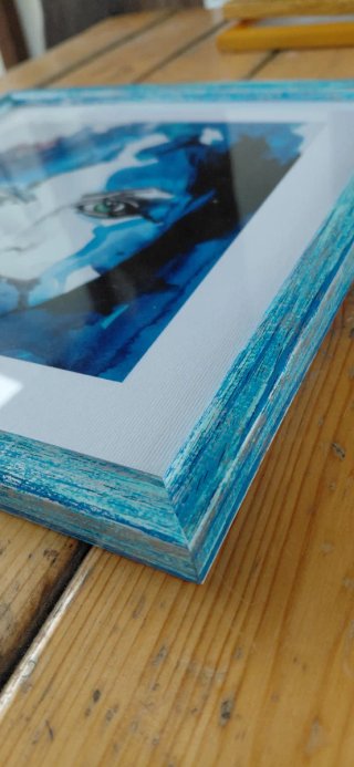 Quadro con volto femminile stile acquerello