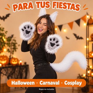 Kit Disfraz de Gato Blanco