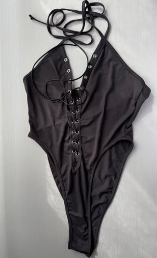 Body Gris con Cordones