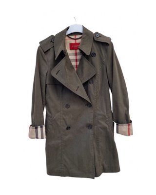 Gabardina Burberry Verde Caqui