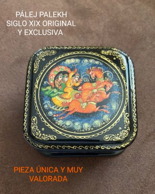 SIGLO XIX PALEJ PALEKH CAJA ÚNICA JOYA COLECCIÓN