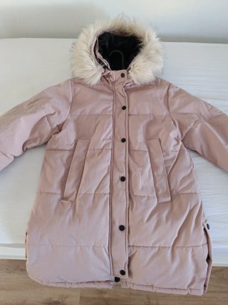 Parka rosa con capucha y pelo T13/14 años