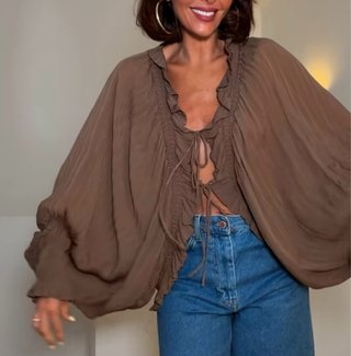 Blusa con frunces Zara