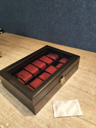 SONGMICS Caja de Relojes con 12 Compartimentos