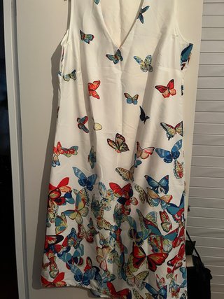 Vestido Blanco Estampado Mariposas