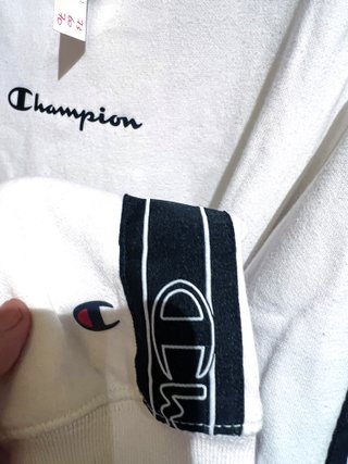 Sudadera Champion Blanca Talla L - Bandas Mangas