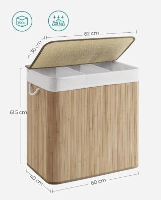 SONGMICS Cesto per bucato 150L