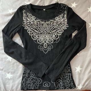 Camisa Gótica Vintage Negra Talla S