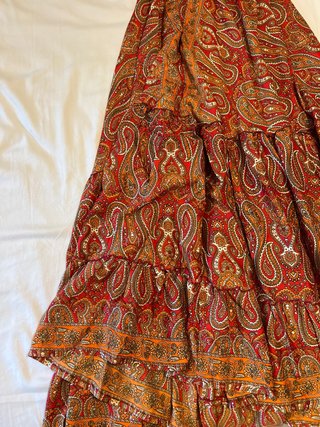 Vestido largo estampado paisley