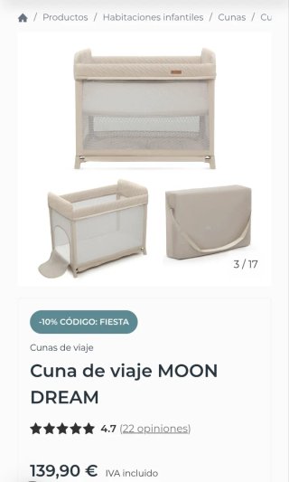 Cuna de viaje Kinderkraft + colchón