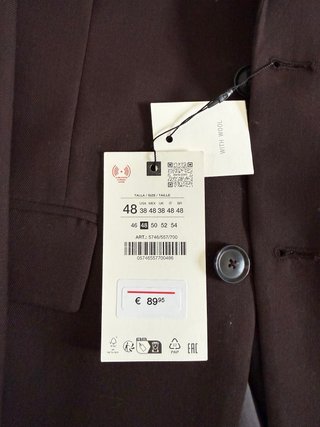 Blazer de traje Marron con etiqueta Zara