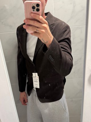 Blazer de traje Marron con etiqueta Zara