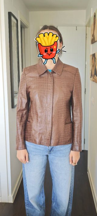 Chaqueta de piel efecto cocodrilo