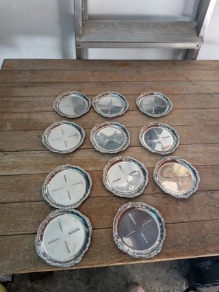 Set 11 Sottobicchieri Acciaio Inox Vintage