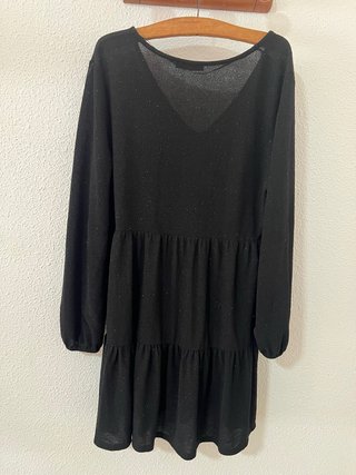 Vestido Negro con Purpurina Pull&Bear and Talla XL