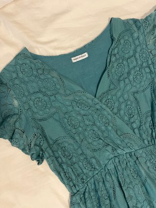 Vestido verde azulado paisley