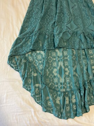 Vestido verde azulado paisley