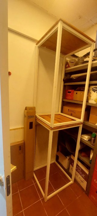 2 Tavoli Alti per Ristorazione in Legno e Metallo