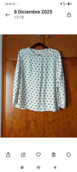 Mango Blusa beige estampado geométrico