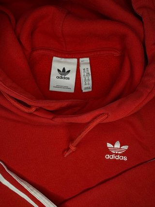 Sudadera Adidas Roja con Rayas Blancas