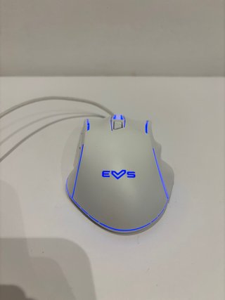 Ratón EVS con cable azul y blanco