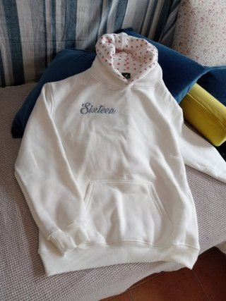 Sudadera Blanca con Capucha Talla M Sin marca
