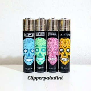 Set 4 Accendini Clipper Teschi