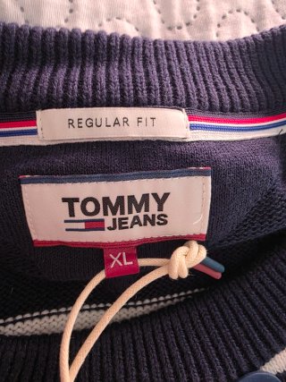 Jersey Tommy Jeans Rayas Azul Blanco