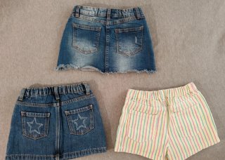 Lote 2 faldas vaqueras y 1 pantalón