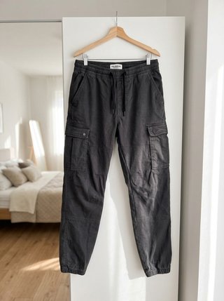 Pantalón Cargo Jogger Pull&Bear Gris Talla S