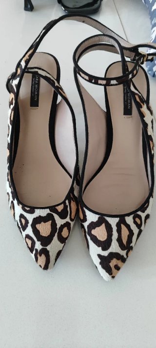 Zapatos Zara slingback estampado leopardo