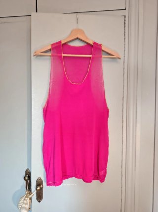 Camiseta tirantes fucsia malla Disfraz Ken