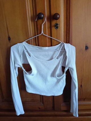 Top de manga larga blanco Pull&Bear