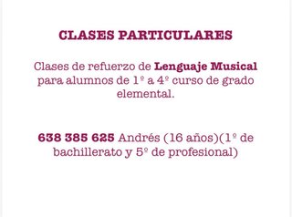 Clases particulares de LENGUAJE MUSICAL