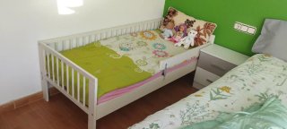 Cama Infantil Blanca con Barrera