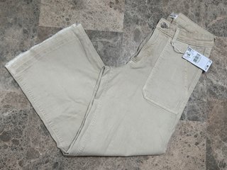 Jeans Culotte Mango Beige Talla L